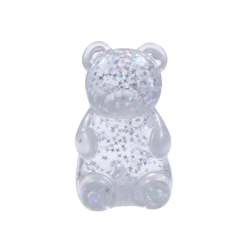 クマのふにゃふにゃおもちゃ、ゆっくり上がるスクイーズストレス解消器、キラキラ半透明感覚そわそわ